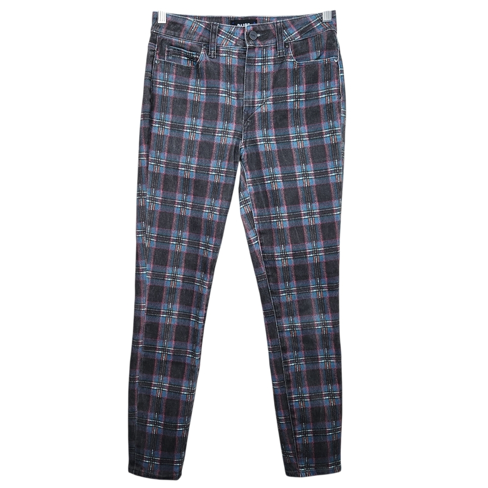 Paige Hoxton Ankle Black Atlantic Tartan Plaid Denim Jeans Womens Size 26